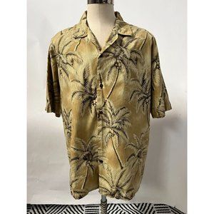 Aloha Republic Vintage Made in USA Hawaiian Tropical Shirt 2XL Yellow Cotton